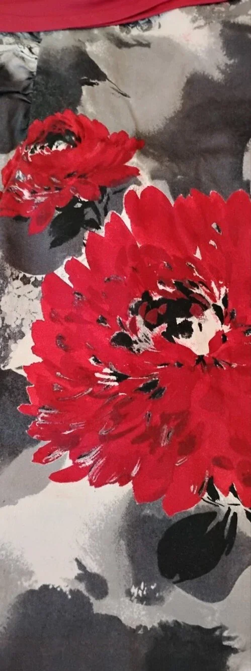 Floral Pencil Skirt with Red Bloom - Women's Skirt From Bisou Bisou And Top